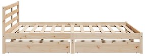 Cama sem colchão 200x200 cm madeira de pinho maciça