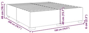 Estrutura de cama sem colchão 180x200 cm tecido cor creme