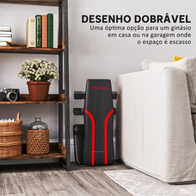Banco de Abdominais Ajustável Banco de Musculação Dobrável para Treino de Corpo Completo 82x35x42,5-107 cm Preto