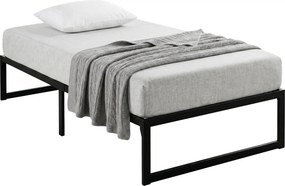 Estrutura de cama 90 x 200 cm com base de metal (COLCHÃO NÃO INCLUIDO), cama individual com espaço de arrumação por baixo, silenciosa, montagem fácil,