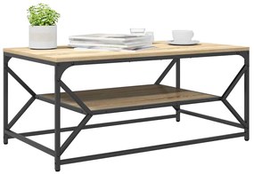 Mesa de Centro com Prateleira Carvalho Sonoma 90x50x40 cm Derivados de