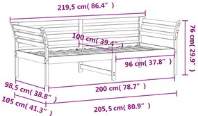 Espreguiçadeira sem colchão cera 100x200 cm