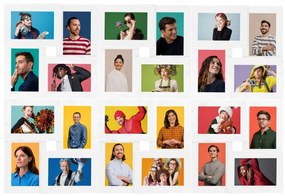 Moldura para 24 (10x15 cm) fotografias MDF branco