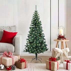 vidaXL Árvore de Natal Artificial Pré-iluminada Verde 120 cm