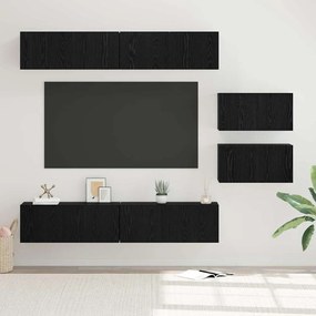 vidaXL Conjunto de móvel de TV 6 pcs Carvalho preto 80 x 30 x 30.5 cm