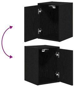 Armários de garagem 2 pcs derivados de madeira preto