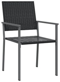 5 pcs conjunto de jantar p/ jardim vime PE e aço