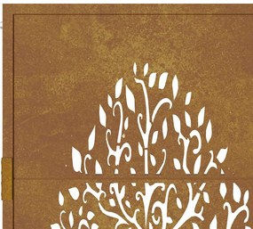 Portão de jardim 105x105 cm aço corten design árvore