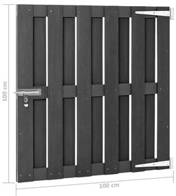 Portão de jardim 100x100 cm WPC cinzento