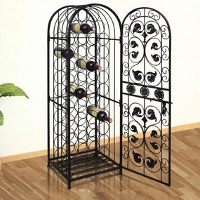 240939 vidaXL Garrafeira, suporte de metal para 45 garrafas de vinho