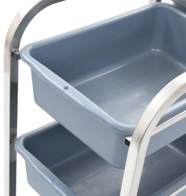 Carrinho de cozinha com recipientes de plástico 82x43,5x93 cm