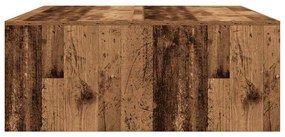 Mesa de centro com gavetas 100x100x40 cm madeira velha