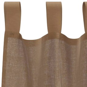 Cortinas de voile com laços 2 pcs castanho-claro 140x245 cm