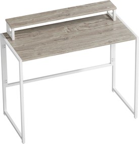 HOMCOM Secretária de computador dobrável com suporte para ecrã, para quarto, pequenos espaços, 100 x 48 x 87,5 cm, madeira natural | Aosom Portugal