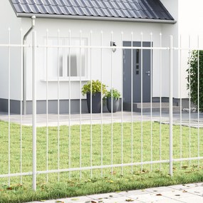 Cerca de Jardim vidaXL com Topo de Lança Branco 5,1x1,5 m em Aço