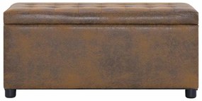 Banco de arrumação 87,5 cm camurça artificial castanho