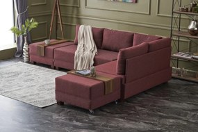 Sofá-Cama de Canto Fly – Vermelho Claret – 210x70x280 cm