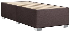 Estrutura de cama sem colchão 90x200 cm tecido castanho-escuro