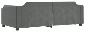 Sofá-cama com gavetão 90x190 cm tecido cinzento-escuro