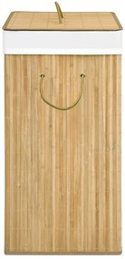 Cesto para roupa suja c/ 2 secções 100 L bambu