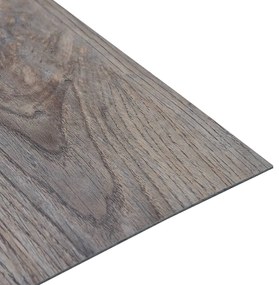 Tábuas de soalho autoadesivas 5,11 m² PVC castanho-claro