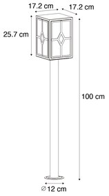 Candeeiro de pé exterior clássico preto 100 cm IP44 - Dover Clássico / Antigo