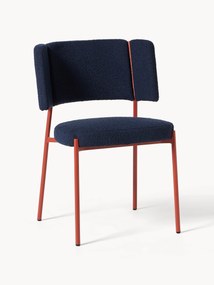 Cadeiras de jantar estofadas em bouclé Samantha, conjunto de 2