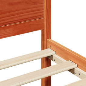 Estrutura de Cama Marrom Cera Madeira maciça 90 x 200 cm Robusta