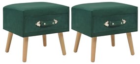 vidaXL Mesas-de-cabeceira 2 pcs 40x35x40 cm veludo verde