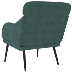 Cadeira c/ apoio de braços 63x76x80 cm veludo verde-escuro