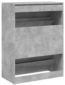 Sapateira c/ 2 gavetas articuladas 80x42x108 cm cinza cimento