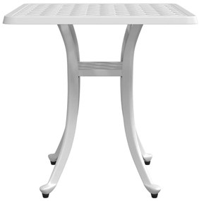 Mesa de jardim 53x53x53 cm alumínio fundido branco