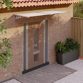 vidaXL Toldo para porta 239x90 cm policarbonato cinzento/transparente