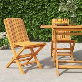 vidaXL Cadeiras de jardim dobráveis 2 pcs 47x47x89 cm teca maciça