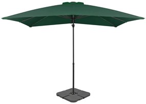vidaXL Guarda-sol de jardim com base portátil verde