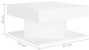 Mesa de centro 57x57x30 cm derivados de madeira branco