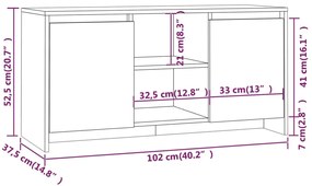 Móvel de TV 102x37,5x52,5cm derivados madeira carvalho castanho