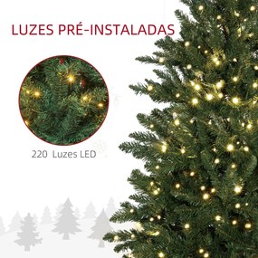 HOMCOM Árvore de Natal 180 cm Árvore de Natal Artificial com 310 Luzes