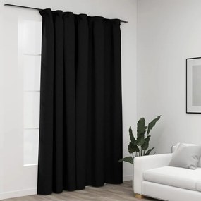 Cortinas opacas aspeto linho com ganchos 290x245 cm antracite