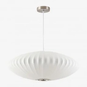 Lâmpada De Teto Suspensa Em Seda Artificial E Ferro Worel Ø62 Cm - Sklum