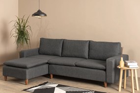 Sofá de Canto Lungo – Cinzento Escuro – 255 cm x 154 cm