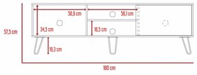 Conjunto Sala Andorra, Móvel TV para televisões até 70'' + Móvel de Bar baixo compartimento aberto, Castanho