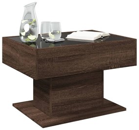 Mesa de centro c/ LEDs 70x50x45 cm derivados de madeira