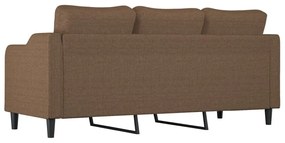 Sofá de 3 lugares tecido 180 cm castanho