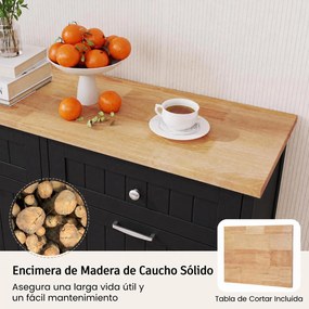Armário para Lixo, 100 x 33 x 90 cm, Bancada de Madeira de Seringueira, Preto