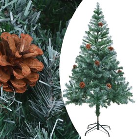 vidaXL Árvore de Natal geada com pinhas 150 cm