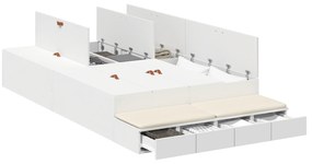 Cama de Armazenamento Branca 120x190 cm
