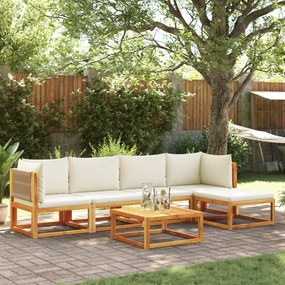 vidaXL 6 pcs conjunto de sofás de jardim com almofadões acácia maciça