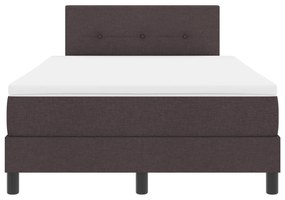 Camas Box com Colchão Castanho Escuro 120x190 cm Tecido