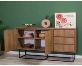 Conjunto de Mobiliário de Sala Laxus – Nogueira/Preto – 90x39x40 cm